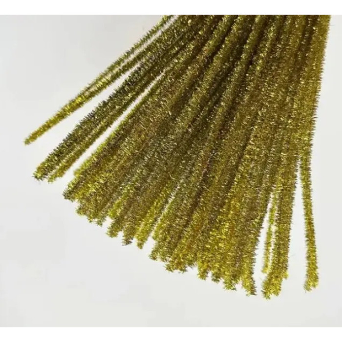 В-002 Чарівна Мить Синельний дріт 6x300 мм - золотий люрекс (в упаковці 150 шт) В-002 Чарівна Мить Синельний дріт 6x300 мм - золотий люрекс (в упаковці 150 шт)