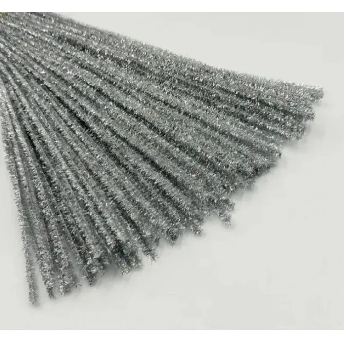 В-003 Чарівна Мить Синельний дріт 6x300 мм - срібний люрекс (в упаковці 150 шт) В-003 Чарівна Мить Синельний дріт 6x300 мм - срібний люрекс (в упаковці 150 шт)