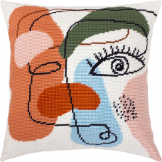 V540 Чарівниця Набір для вишивки друкованим напівхрестиком - Подушка Жіноче обличчя 40x40 см (схема на канві)