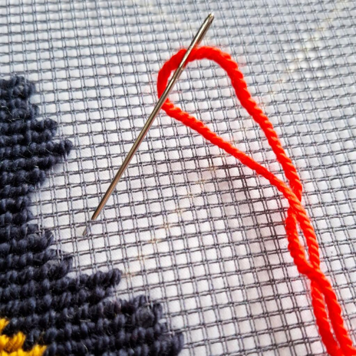 V542 Чарівниця Набір для вишивки гобеленом - Подушка Гідність 40x40 см, страмін (схема на канві)