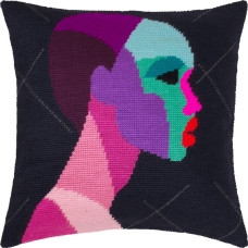 V543 Чарівниця Набір для вишивки гобеленом - Подушка Загадковість 40x40 см, страмін (схема на канві)