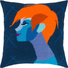 V544 Чарівниця Набір для вишивки гобеленом - Подушка Спокуса 40x40 см, страмін (схема на канві)