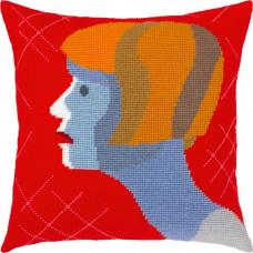 V545 Чарівниця Набір для вишивки гобеленом - Подушка Здивованість 40x40 см, страмін (схема на канві)
