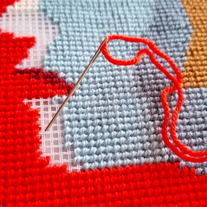 V545 Чарівниця Набір для вишивки гобеленом - Подушка Здивованість 40x40 см, страмін (схема на канві)