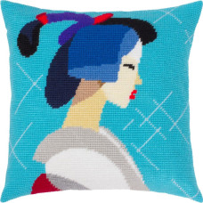 V546 Чарівниця Набір для вишивки гобеленом - Подушка Рівновага 40x40 см, страмін (схема на канві)