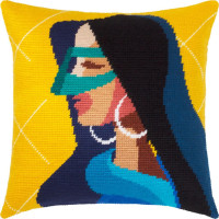 V548 Чарівниця Набір для вишивки гобеленом - Подушка Таємниця 40x40 см, страмін (схема на канві)