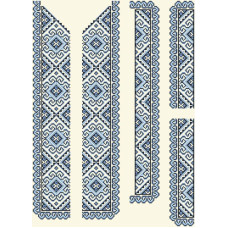 ВЧ002шМнннн Барвиста вишиванка Заготовка для вишивки - Вставка до чоловічої сорочки р.38–54, шовк, бежевий