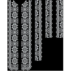 ВЧ017шЧнннн Барвиста вишиванка Заготовка для вишивки - Вставка до чоловічої сорочки р.38–54, шовк, чорний