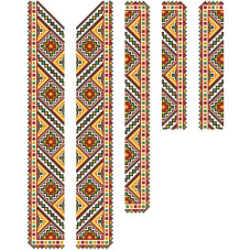 ВЧ020шБнннн Барвиста вишиванка Заготовка для вишивки - Вставка до чоловічої сорочки р.38–54, шовк, білий