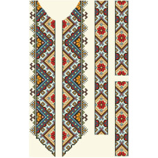 ВЧ029шМнннн Барвиста вишиванка Заготовка для вишивки - Вставка до чоловічої сорочки р.38–54, шовк, бежевий