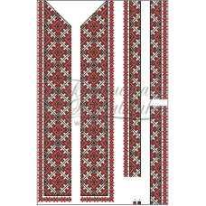 ВЧ044шБнннн Барвиста вишиванка Заготовка для вишивки бісером і нитками - Вставка до чоловічої сорочки Львівська 50x65 см, біла (шовк)