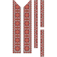 ВЧ072дБнннн Барвиста вишиванка Заготовка для вишивки - Вставка до чоловічої сорочки р.38–54, домоткане полотно,білий