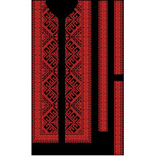 ВЧ077шЧнннн Барвиста вишиванка Заготовка для вишивки - Вставка до чоловічої сорочки р.38–54, шовк, чорний