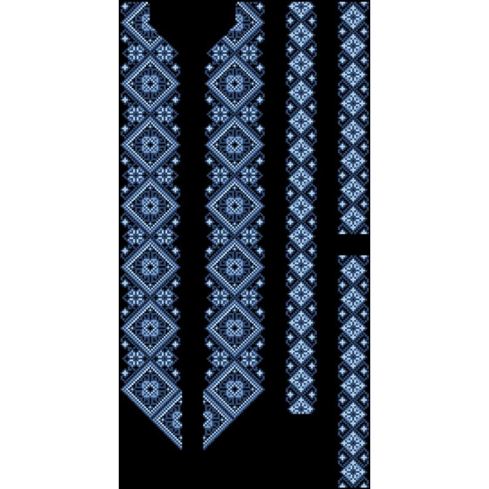 ВЧ083шЧнннн Барвиста вишиванка Заготовка для вишивки - Вставка до чоловічої сорочки р.38–54, шовк, чорний