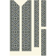 ВЧ085шМнннн Барвиста вишиванка Заготовка для вишивки - Вставка до чоловічої сорочки р.38–54, шовк, бежевий