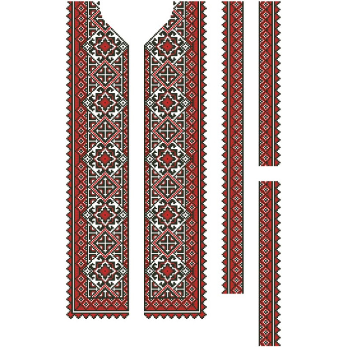 ВЧ089кБнннн Барвиста вишиванка Заготовка для вишивки бісером і нитками - Вставка до чоловічої сорочки Ніжність літа 50x65 см (атлас)