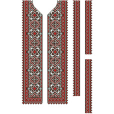 ВЧ089шБнннн Барвиста вишиванка Заготовка для вишивки - Вставка до чоловічої сорочки р.38–54, шовк, білий