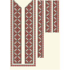 ВЧ044кМнннн Вставка для чоловічої сорочки, атлас-коттон, бежева. Барвиста вишиванка. Заготовка для вишивки бісером