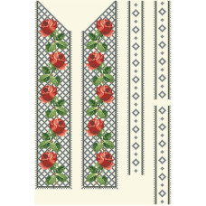 ВЧ049кМнннн Вставка для чоловічої сорочки, атлас-коттон, бежева. Барвиста вишиванка. Заготовка для вишивки бісером