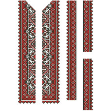 ВД089кБнннн Барвиста вишиванка Заготовка для вишивки - Вставка для дитячої сорочки 6-12 років, атлас-котон, білий
