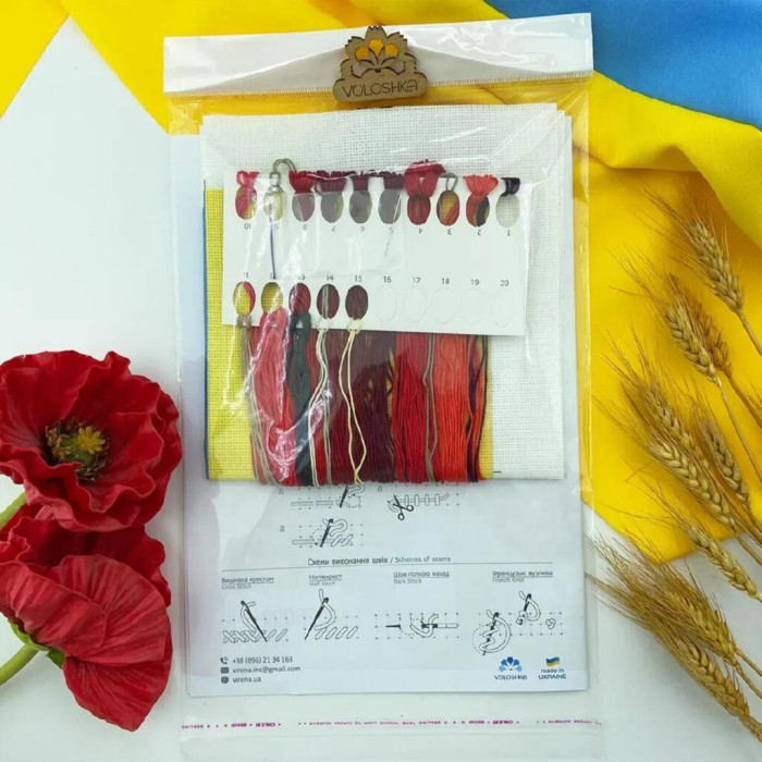 VD_SA_001 Voloshka Набір для вишивки рахунковим хрестиком - Квіткове серце 24x21 см, на Aida 16 (канва з фоном) VD_SA_001 Voloshka Набір для вишивки рахунковим хрестиком - Квіткове серце 24x21 см, на Aida 16 (канва з фоном)