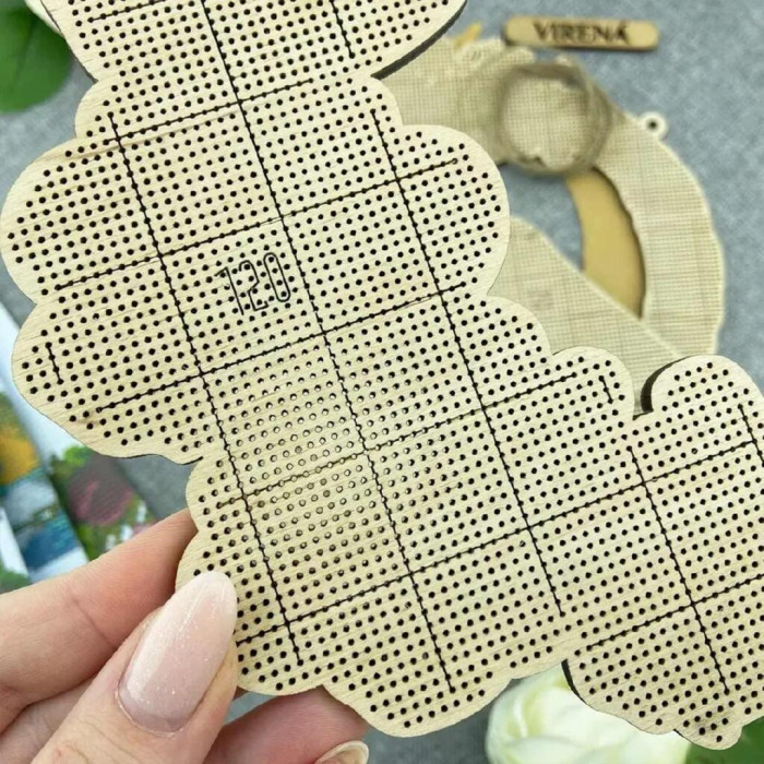 Віночок_120 Virena Заготовка для вишивки бісером по дереву - Віночок настінний Синичка, 26x26 см