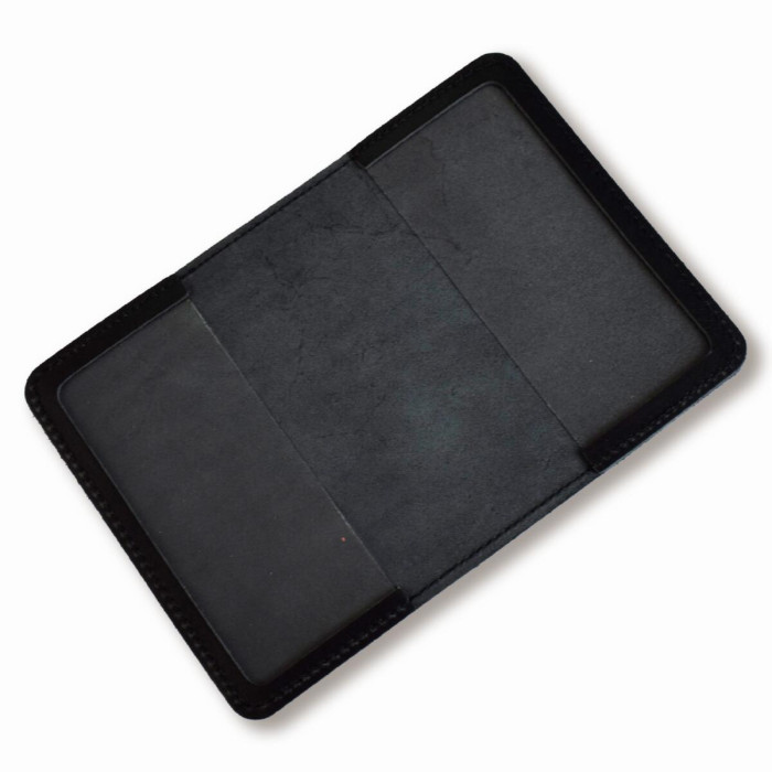 VK1EE04 Babylon Обкладинка для військового квитка з Гербом 10x14 см чорна, чисте тиснення, біла нитка, шкіра