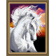 VKA3134 Білий кінь. ArtSolo. Схема на тканині для вишивання бісером
