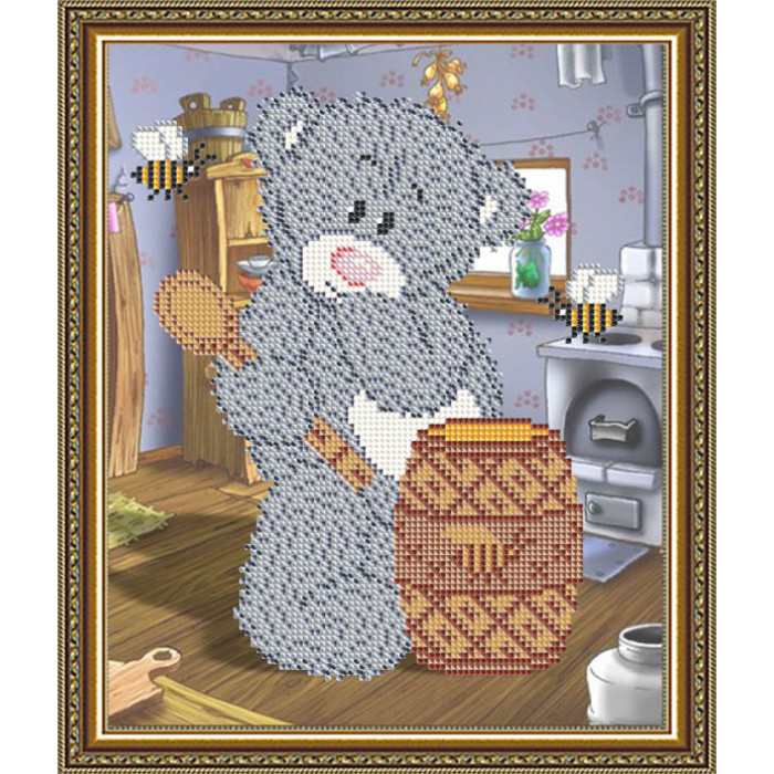 VKA4410 Ведмедик з медом. ArtSolo. Схема на тканині для вишивання бісером