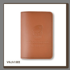 VKch15EE Babylon Обкладинка для військового квитка Череп ДШВ 10x14 см теракотова, чисте тиснення, шкіра