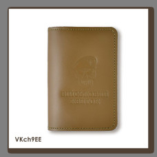 VKch9EE Babylon Обкладинка для військового квитка Череп ДШВ 10x14 см хакі, чисте тиснення, шкіра