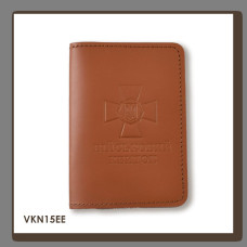 VKN15EE Babylon Обкладинка для військового квитка з емблемою НГУ 10x14 см теракотова, чисте тиснення, шкіра