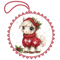 ВЛ-052 Тела Артіс Заготовка для вишивки бісером - Іграшка Поні в светрику 8х8 см (схема на велюрі)