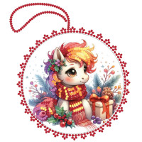 ВЛ-053 Тела Артіс Заготовка для вишивки бісером - Іграшка Вогняна гривка 8х8 см (схема на велюрі)
