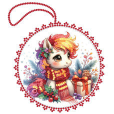 ВЛ-053 Тела Артіс Заготовка для вишивки бісером - Іграшка Вогняна гривка 8х8 см (схема на велюрі)