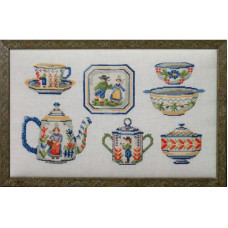 VL06-C Lucas Creations Схема для вишивки рахунковим хрестиком - Старовинний посуд Vaisselle vieux-Quimper 34x19 см, папір