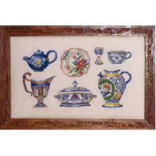 VL07-K Lucas Creations Набір для вишивки рахунковим хрестиком - Посуд із Руану Vaisselle de Rouen, Belfast 32 ct