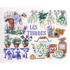 VL09-C Lucas Creations Схема для вишивки рахунковим хрестиком - Трав'яний чай Les tisanes 32x24 см, папір