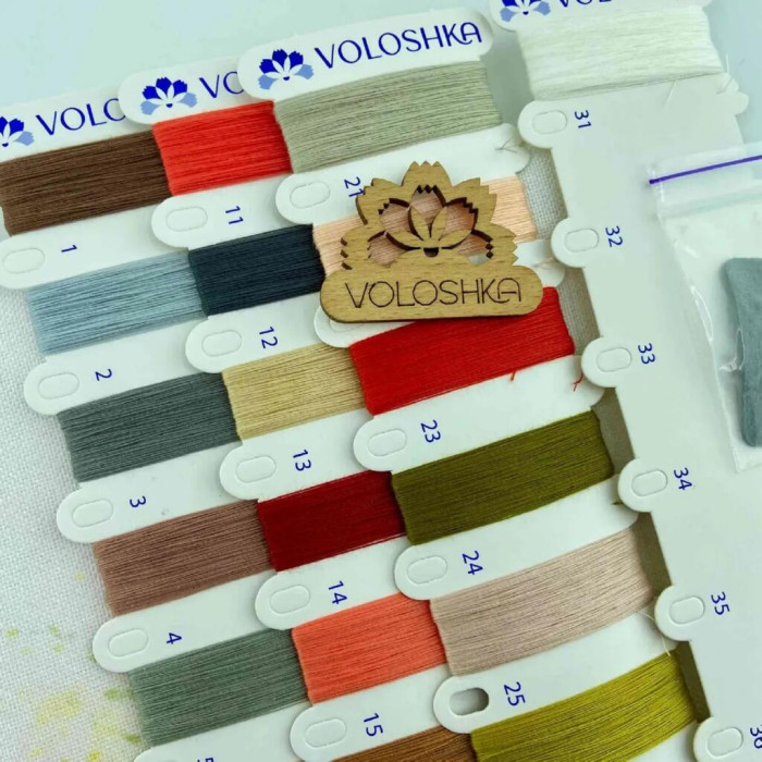 VMC_1010_R Voloshka Набір для вишивки рахунковим хрестиком - Миша на грибочку 17x31 см, рівномірка 32 ct (канва з фоном)