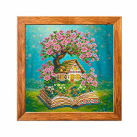 VMC_1013_A Voloshka Набір для вишивки рахунковим хрестиком - Весняна хатинка 20x25см, Aida 16