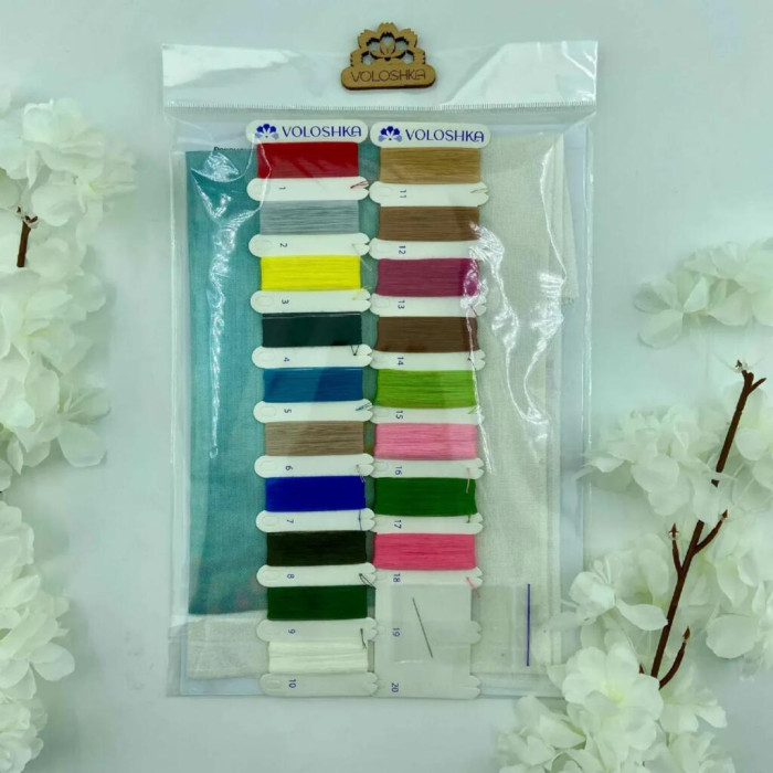 VMC_1013_R Voloshka Набір для вишивки рахунковим хрестиком - Весняна хатинка 20x25см, Рівномірка 32 ct