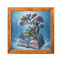 VMC_1016_A Voloshka Набір для вишивки рахунковим хрестиком - Зимова хатинка 20x26см, Aida 16 (канва з фоном)