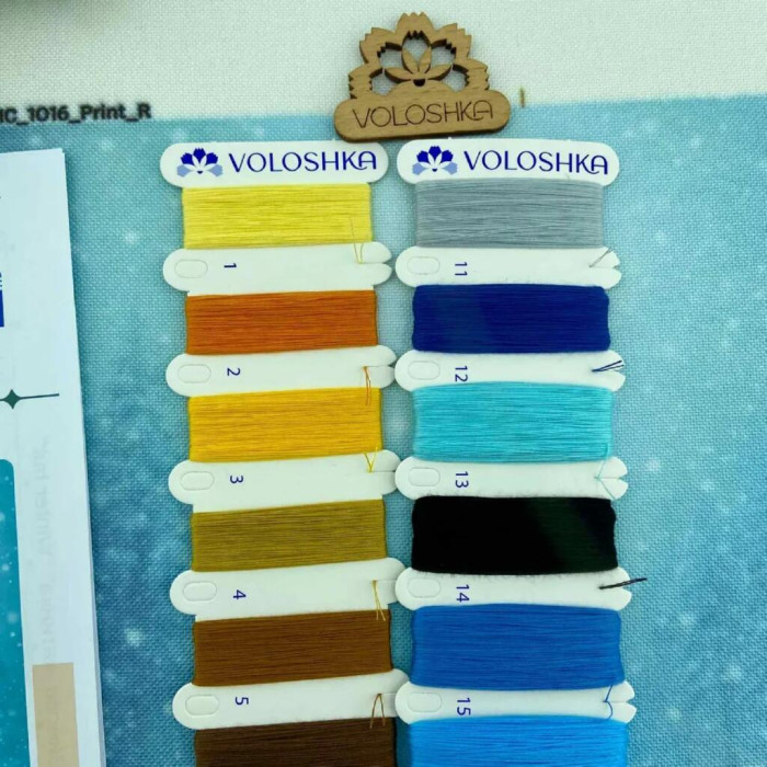 VMC_1016_A Voloshka Набір для вишивки рахунковим хрестиком - Зимова хатинка 20x26см, Aida 16 (канва з фоном)