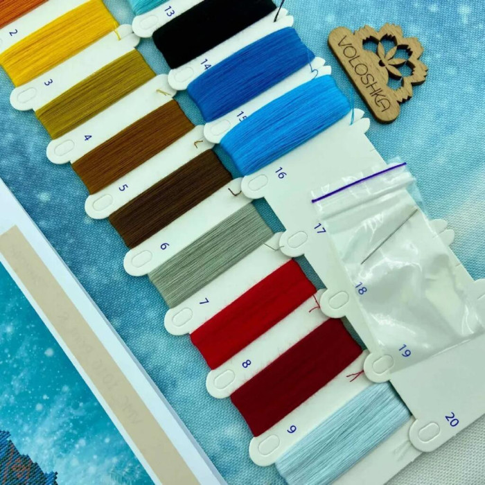 VMC_1016_A Voloshka Набір для вишивки рахунковим хрестиком - Зимова хатинка 20x26см, Aida 16 (канва з фоном)