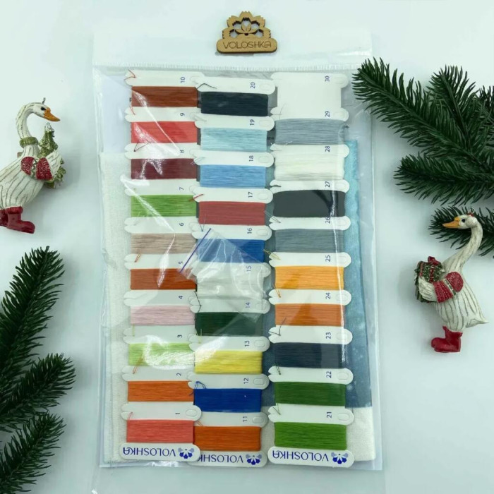 VMC_1017_R Voloshka Набір для вишивки рахунковим хрестиком - Гуси колядники 27,5x27,5 см, рівномірка 32 ct (канва з фоном)