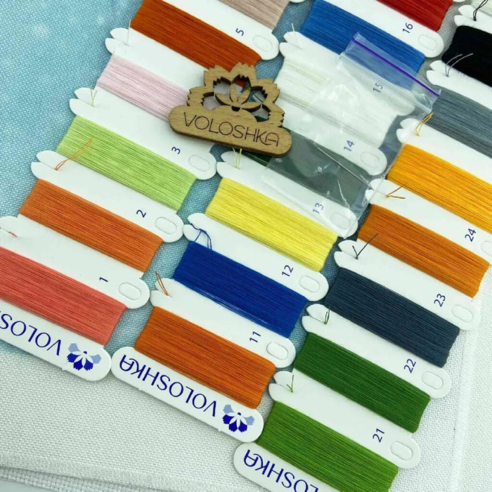 VMC_1017_R Voloshka Набір для вишивки рахунковим хрестиком - Гуси колядники 27,5x27,5 см, рівномірка 32 ct (канва з фоном)