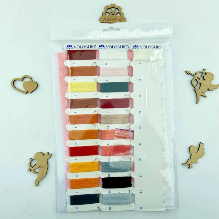 VMC_1022 Voloshka Набір для вишивки рахунковим хрестиком - Закохані гуси 19x23 см, Aida 16 (канва з фоном)