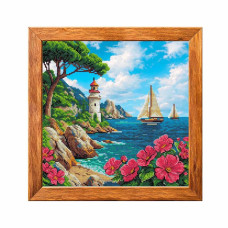 VMC_1026 Voloshka Набір для вишивки рахунковим хрестиком - Маяк 23x23 см, Aida 16 (канва з фоном)