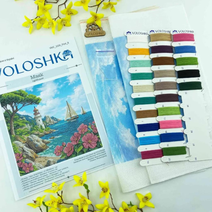 VMC_1026_R Voloshka Набір для вишивки рахунковим хрестиком - Маяк 23x23 см, рівномірка 32 ct (канва з фоном)