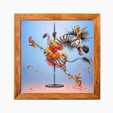 VMC_1028_R Voloshka Набір для вишивки рахунковим хрестиком - Зебра в танці 33x33 см, рівномірка 32 ct (канва з фоном)